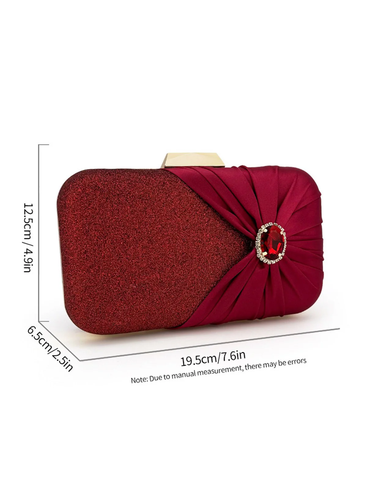 Vintage Crystal Glitter Satin Clutch Bag - Image 6