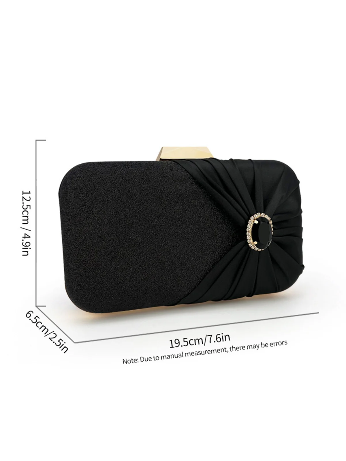 Vintage Crystal Glitter Satin Clutch Bag - Image 7