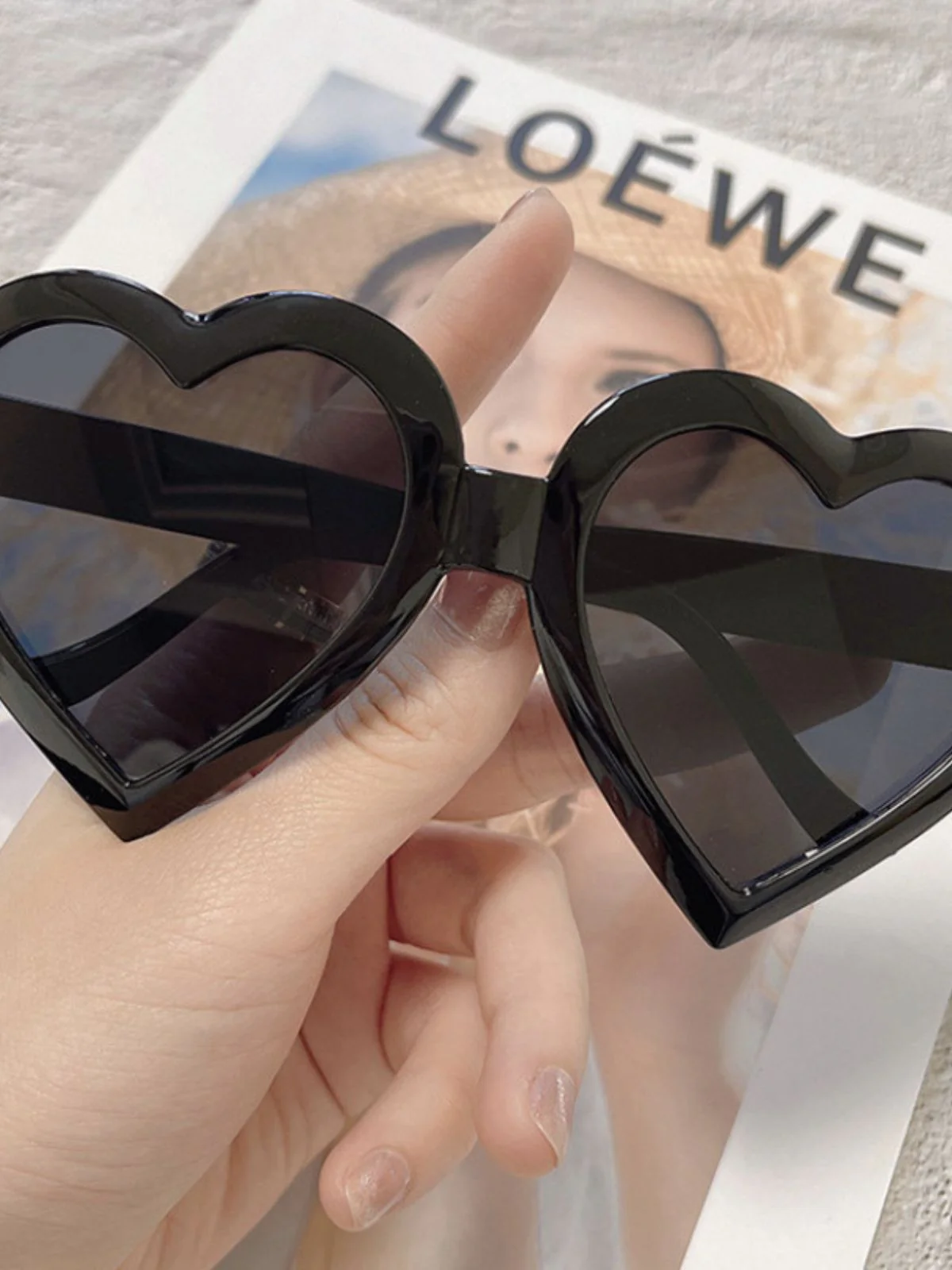 Vintage Curved Heart Frame Sunglasses - Image 2