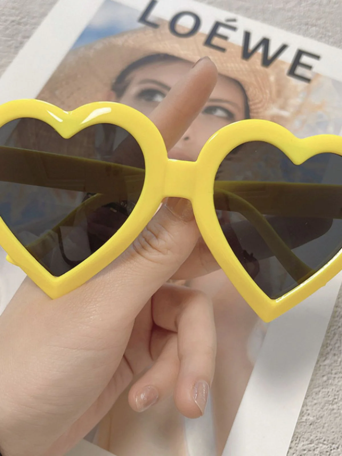 Vintage Curved Heart Frame Sunglasses - Image 4