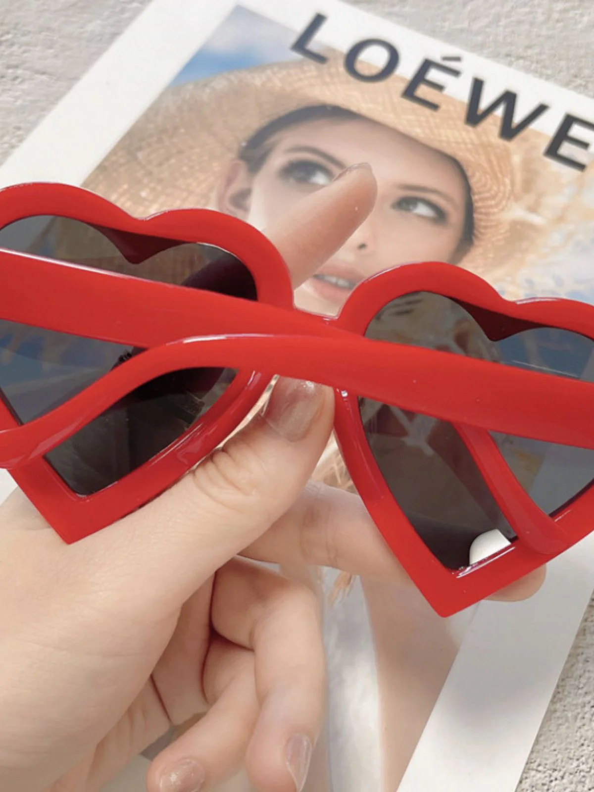 Vintage Curved Heart Frame Sunglasses - Image 9