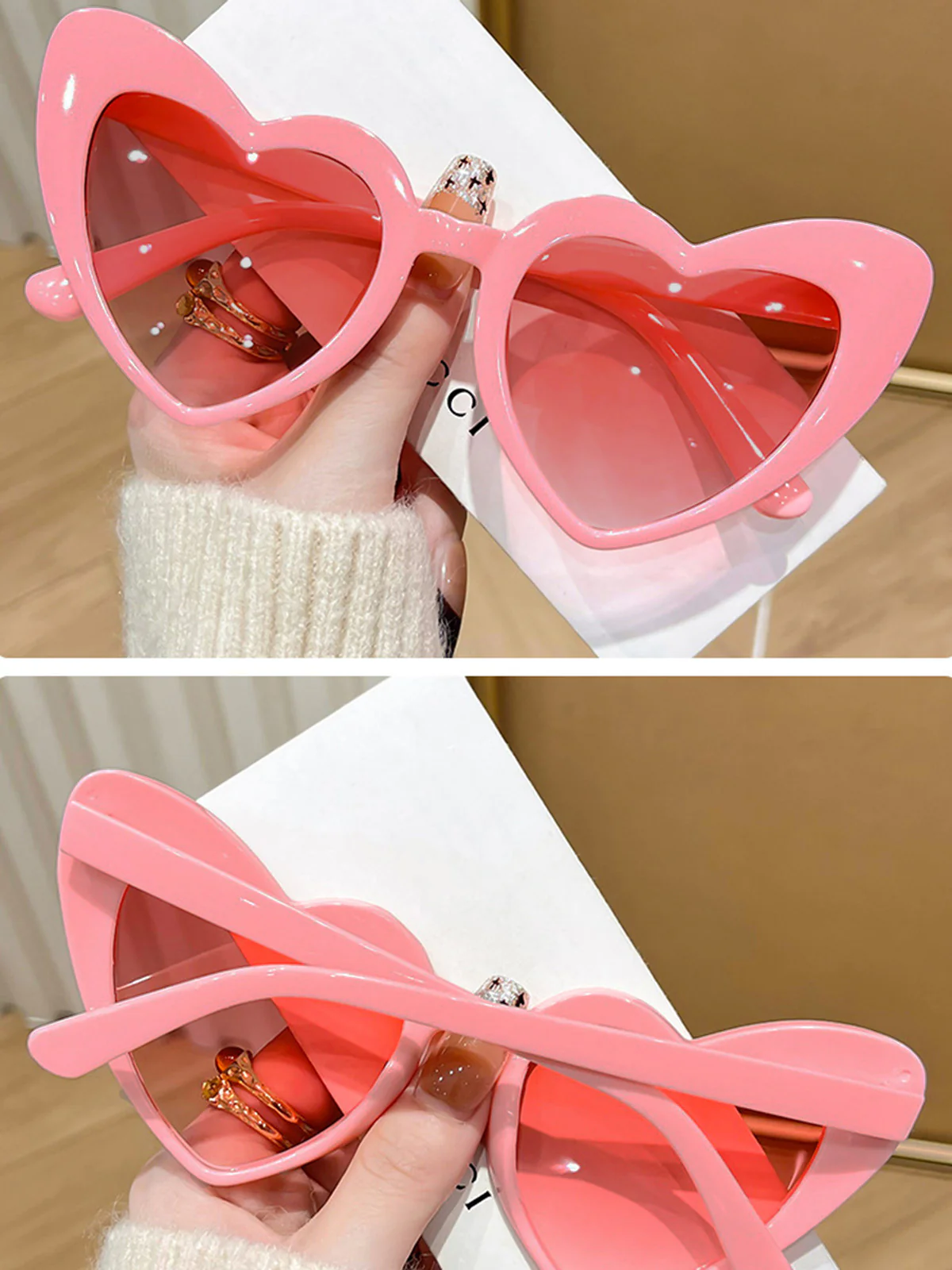 Vintage Curved Heart Frame Sunglasses - Image 7