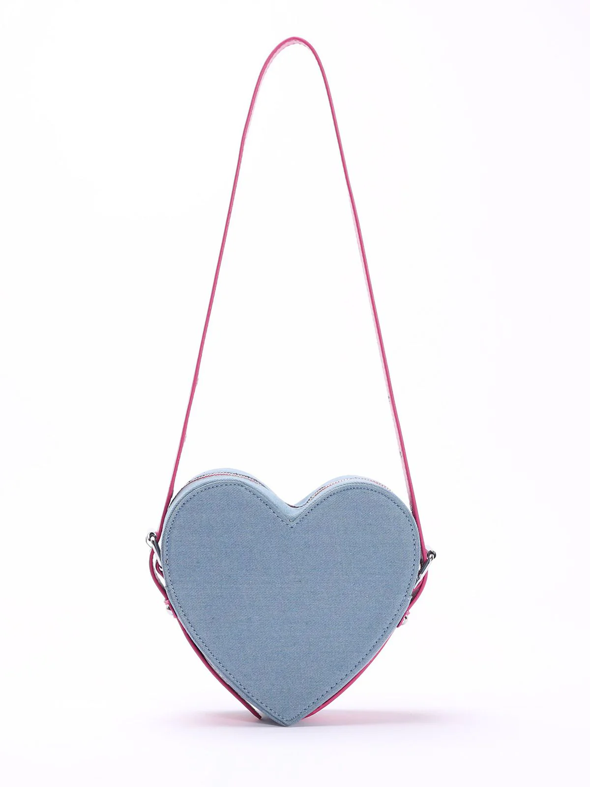 Vintage Denim Letter Embroidered Sling Heart Bag - Image 4
