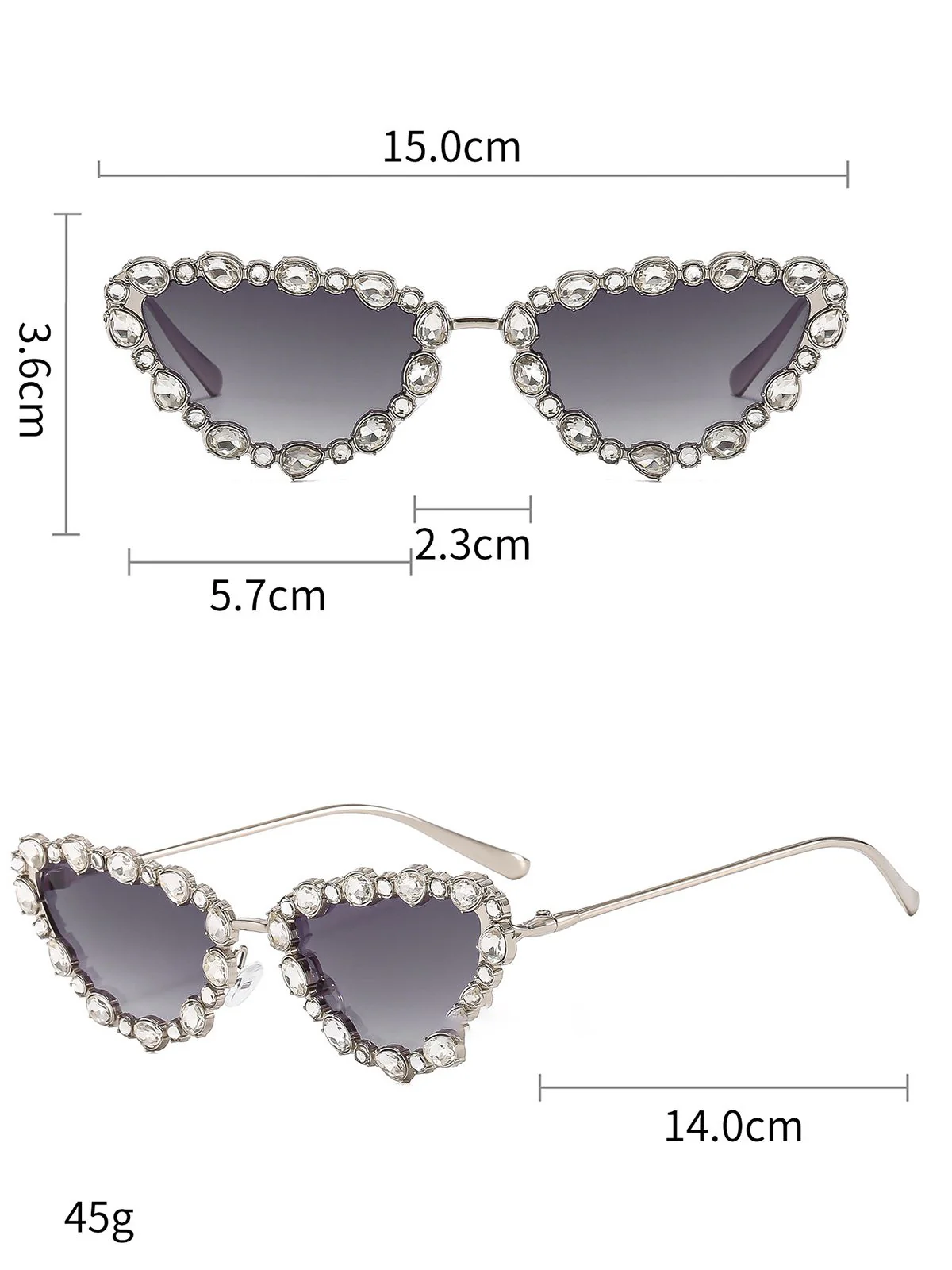 Vintage Diamond Cat Eye Sunglasses - Image 4