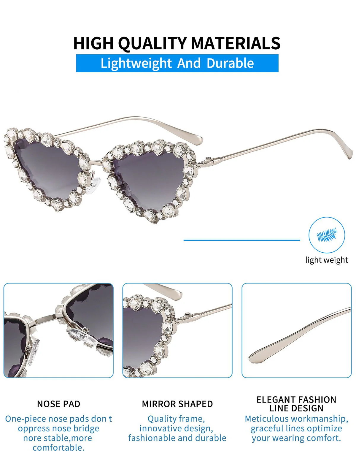 Vintage Diamond Cat Eye Sunglasses - Image 5