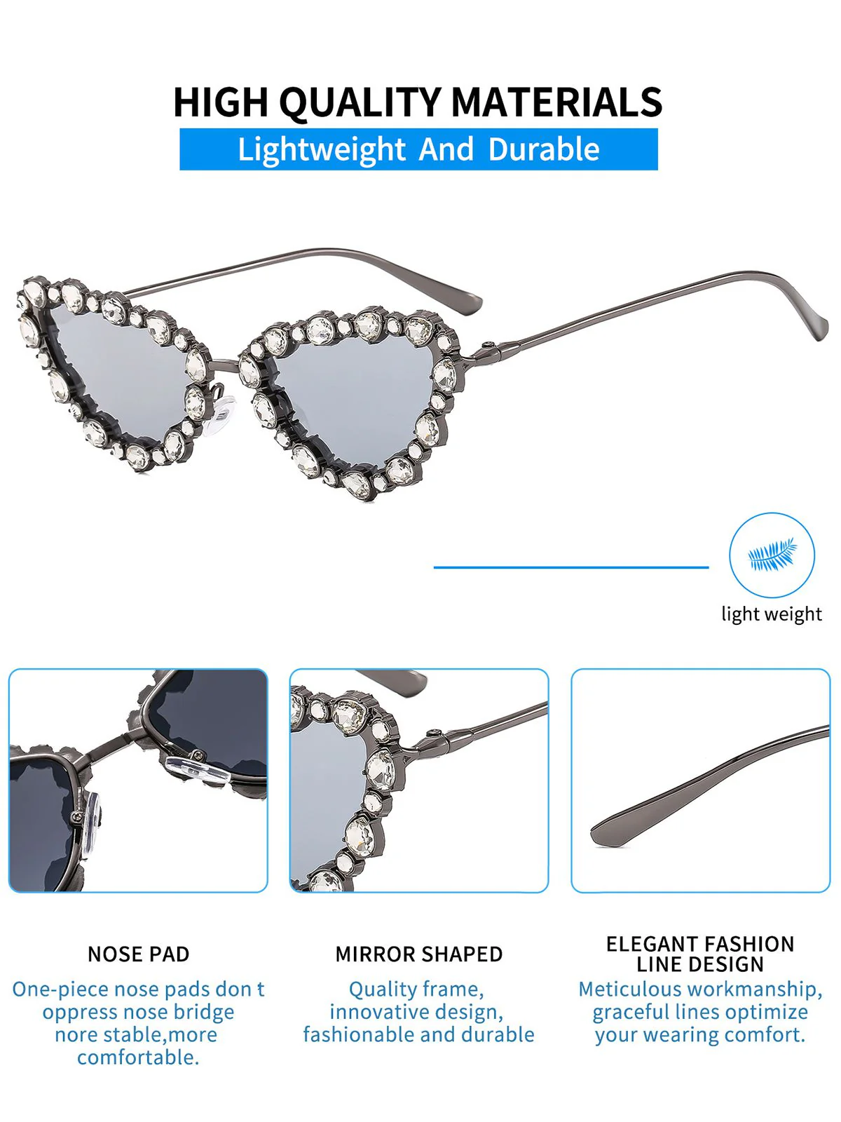 Vintage Diamond Cat Eye Sunglasses - Image 6