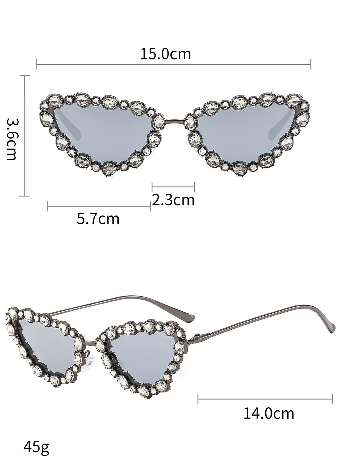 Vintage Diamond Cat Eye Sunglasses - Image 7