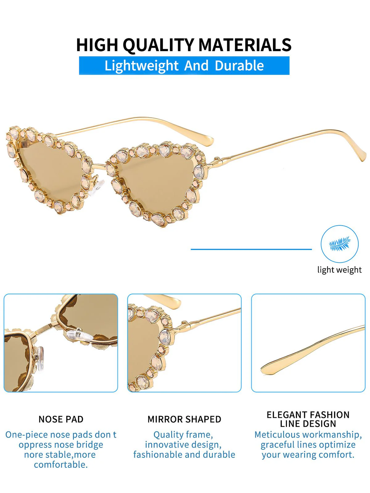 Vintage Diamond Cat Eye Sunglasses - Image 8