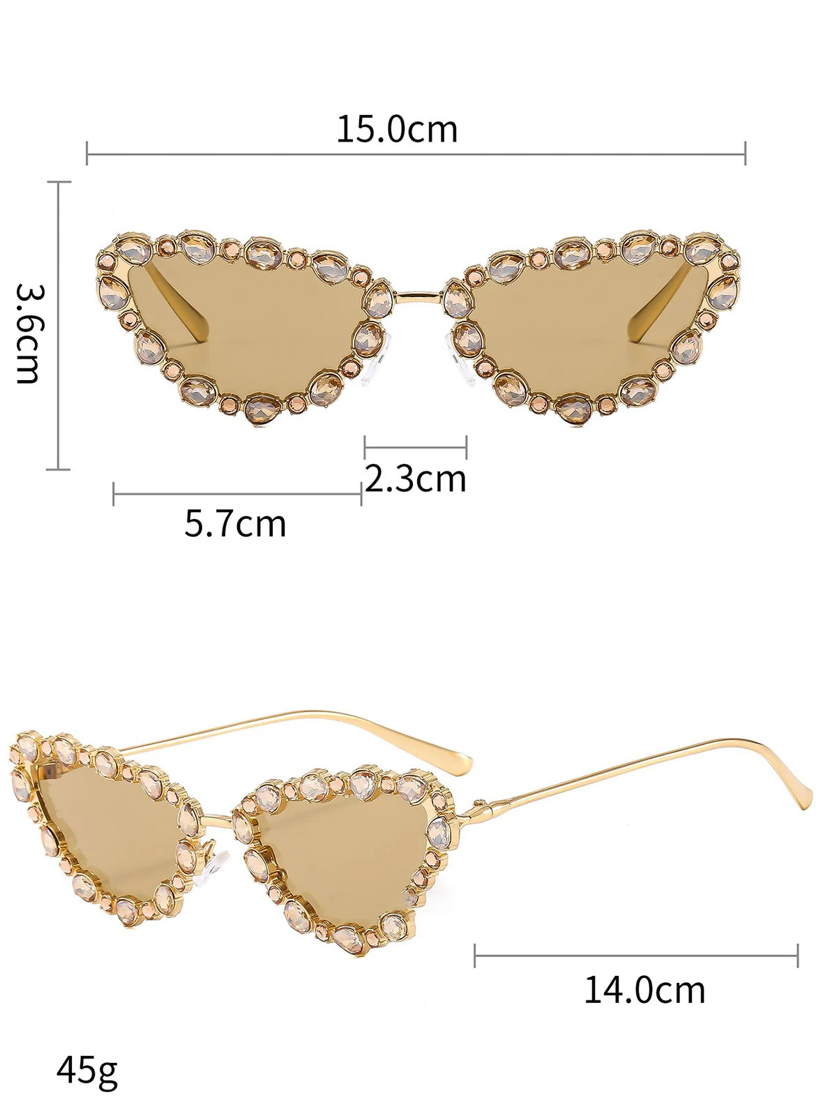 Vintage Diamond Cat Eye Sunglasses - Image 9