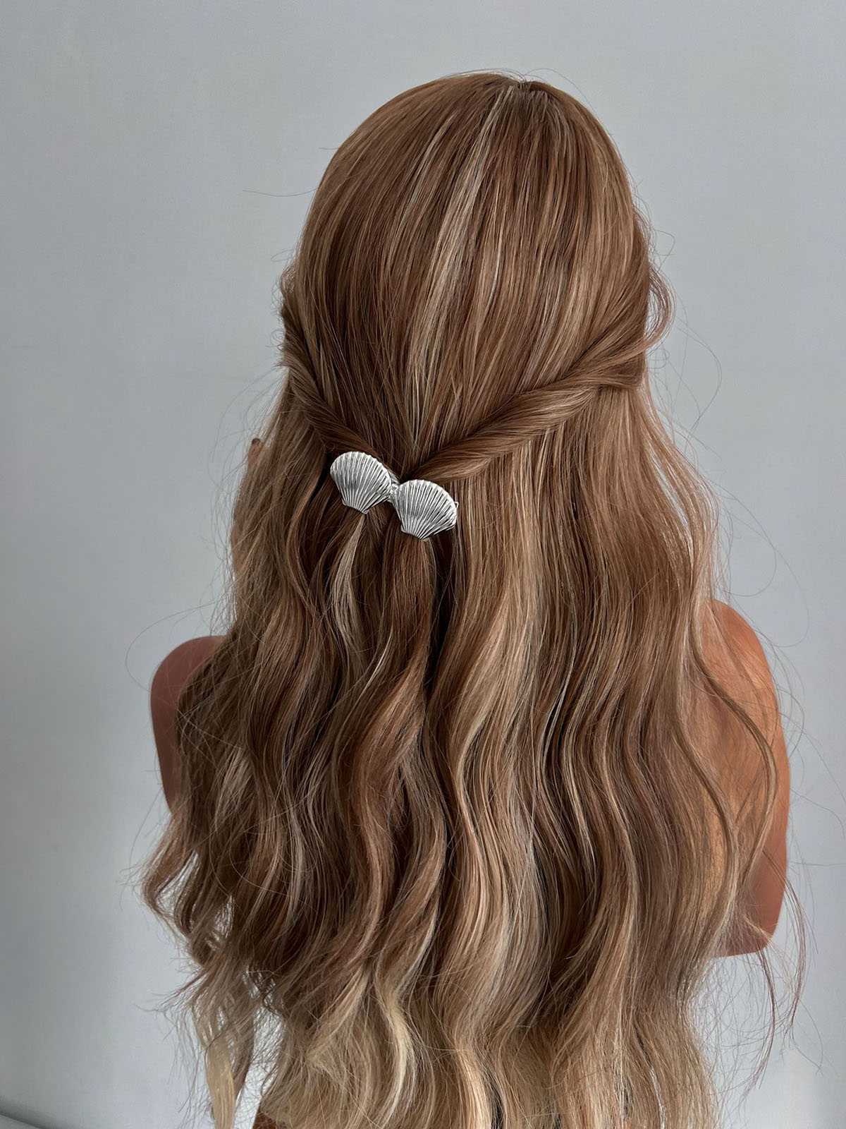 Vintage Double Shell Metal Hairpin - Image 4