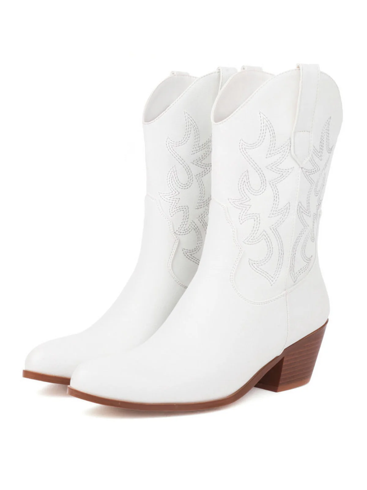 Vintage Embroidered Chunky Heel Cowboy Boots - Image 18