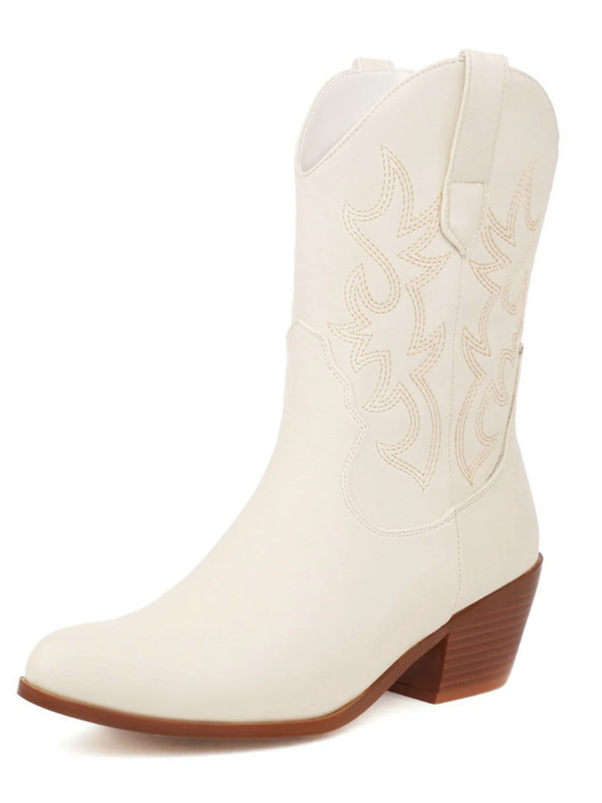 Vintage Embroidered Chunky Heel Cowboy Boots - Image 7