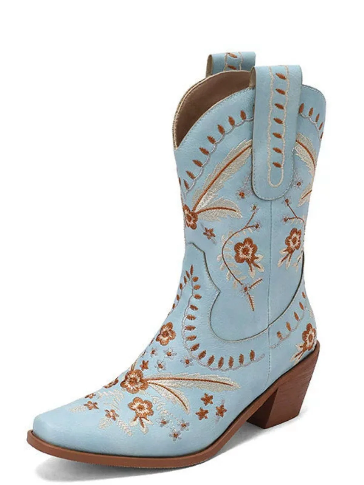 Vintage Embroidered Western Style Cowboy Boots - Image 10