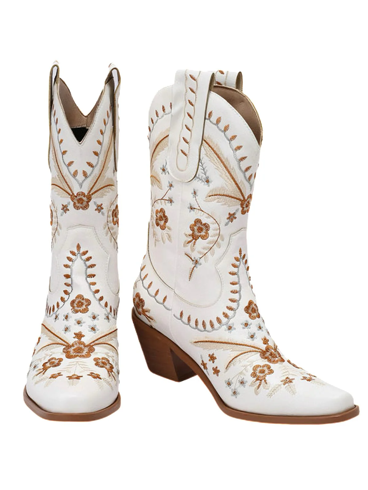 Vintage Embroidered Western Style Cowboy Boots - Image 4