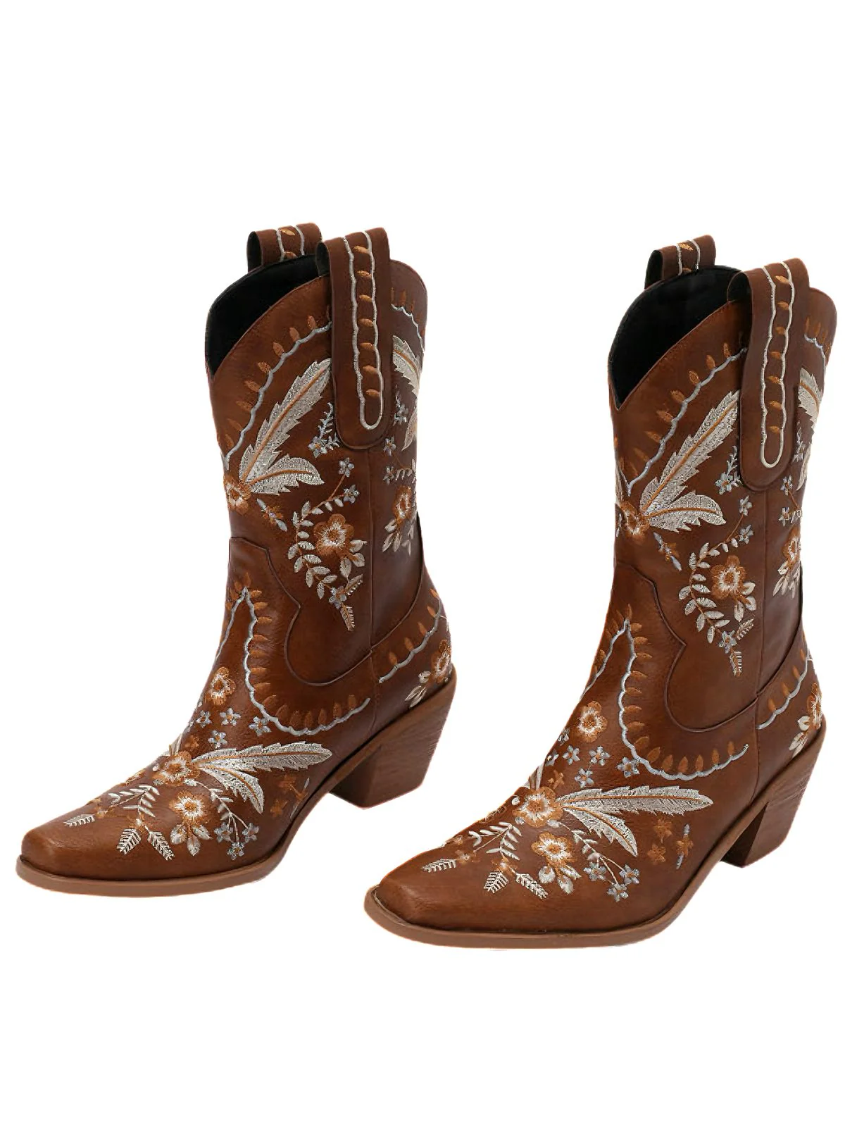 Vintage Embroidered Western Style Cowboy Boots - Image 9
