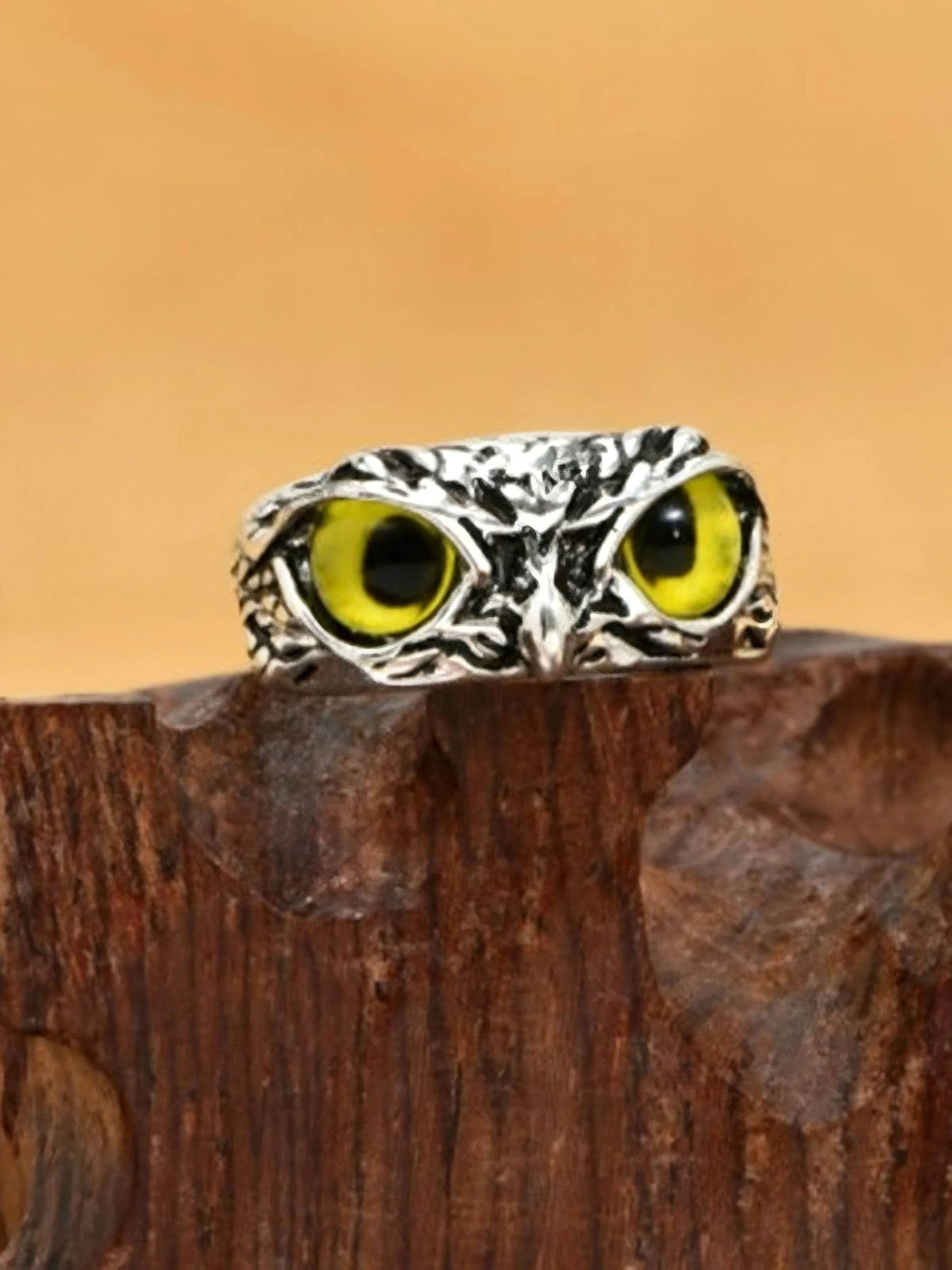Vintage Evil Eye Owl Ring - Image 2