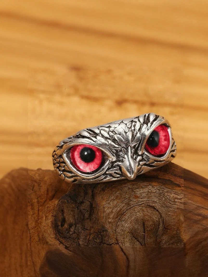 Vintage Evil Eye Owl Ring - Image 3