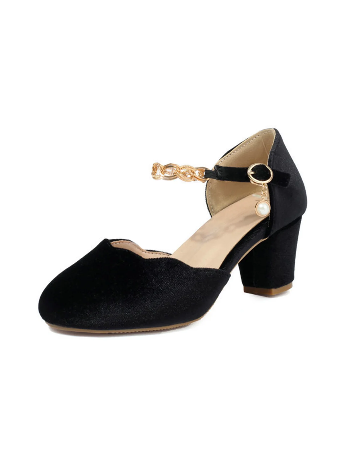 Vintage Flannelette Gold Chain High Heels - Image 2