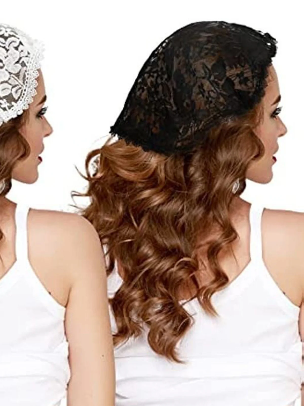 Vintage Floral Lace Head Covering - Image 4