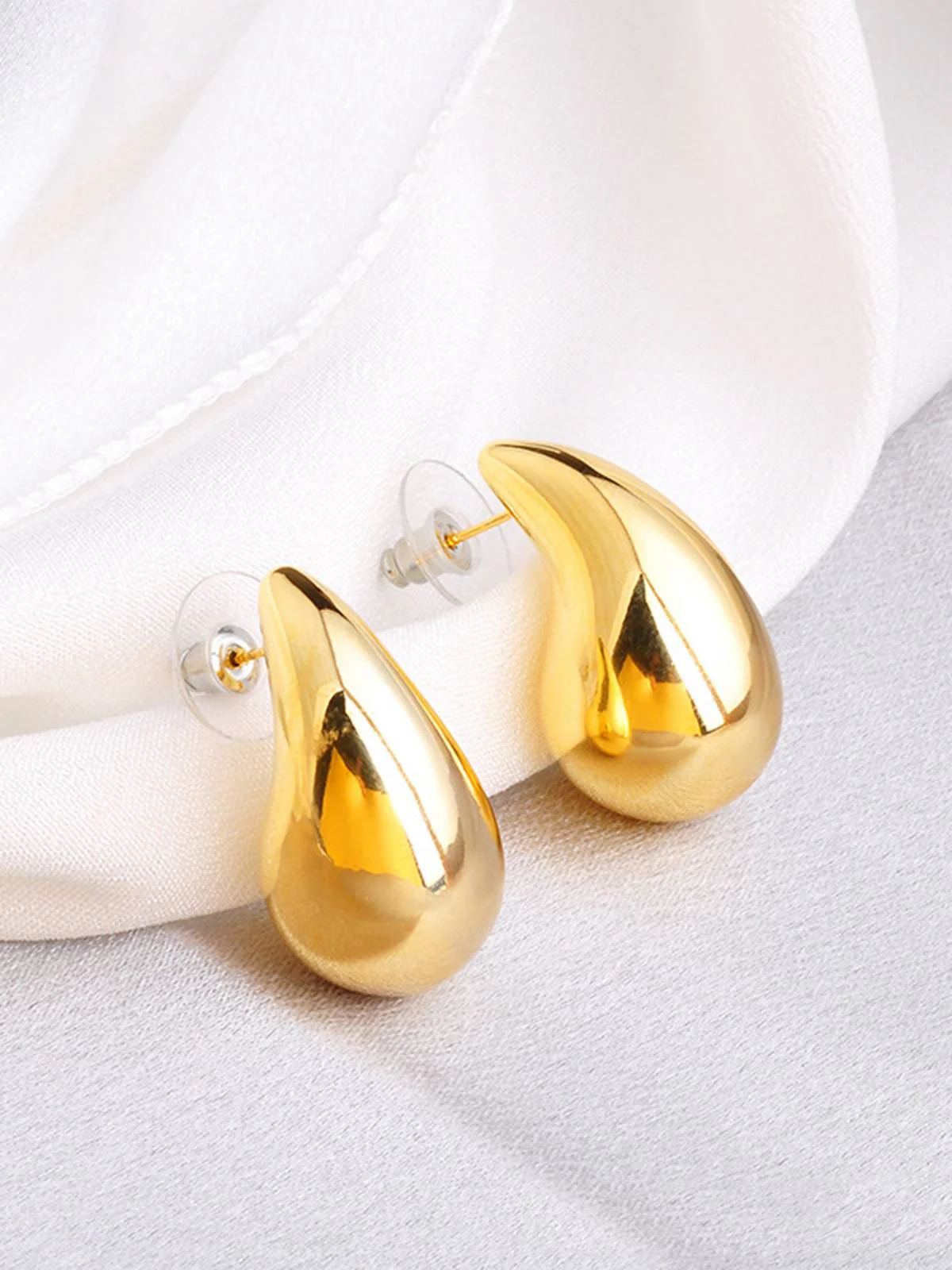 Vintage Glossy Teardrop-Shaped Earrings - Image 4