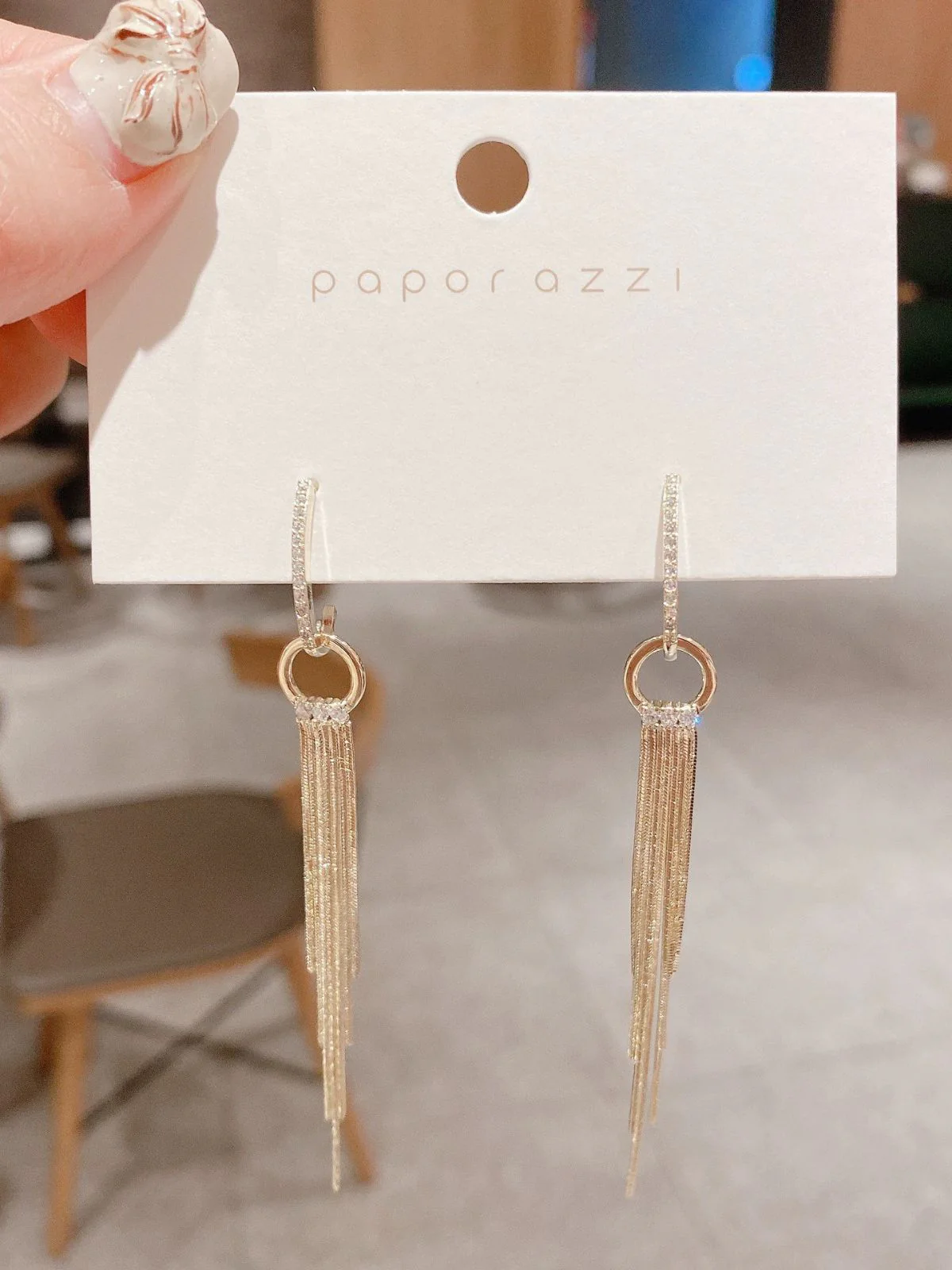 Vintage Gold Pearl Tassel Earrings - Image 3