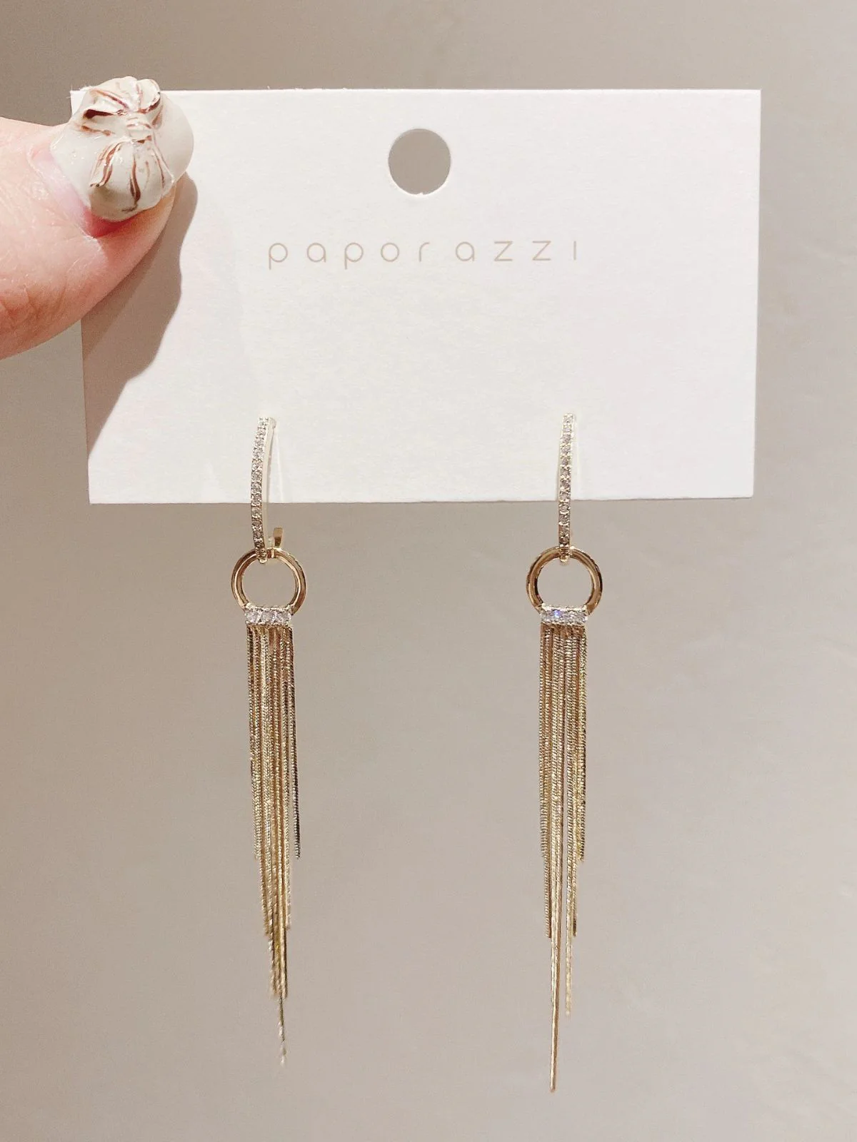 Vintage Gold Pearl Tassel Earrings - Image 5