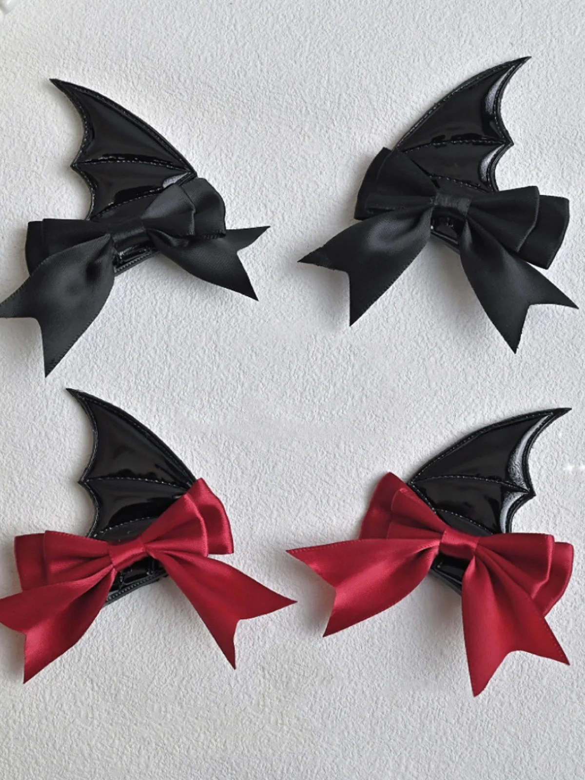 Vintage Gothic Bow Leather Hair Clip - Image 4