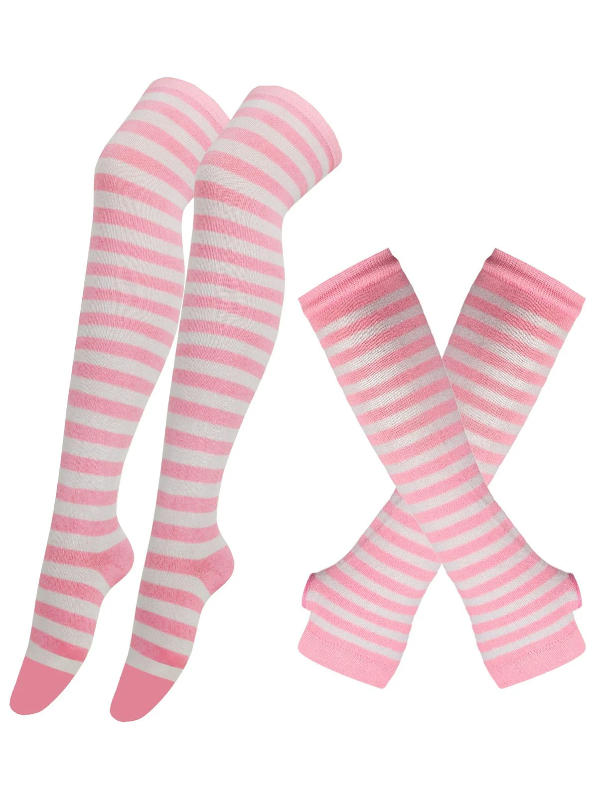 Vintage Halloween Stripe Fingerless Gloves & Socks - Image 7