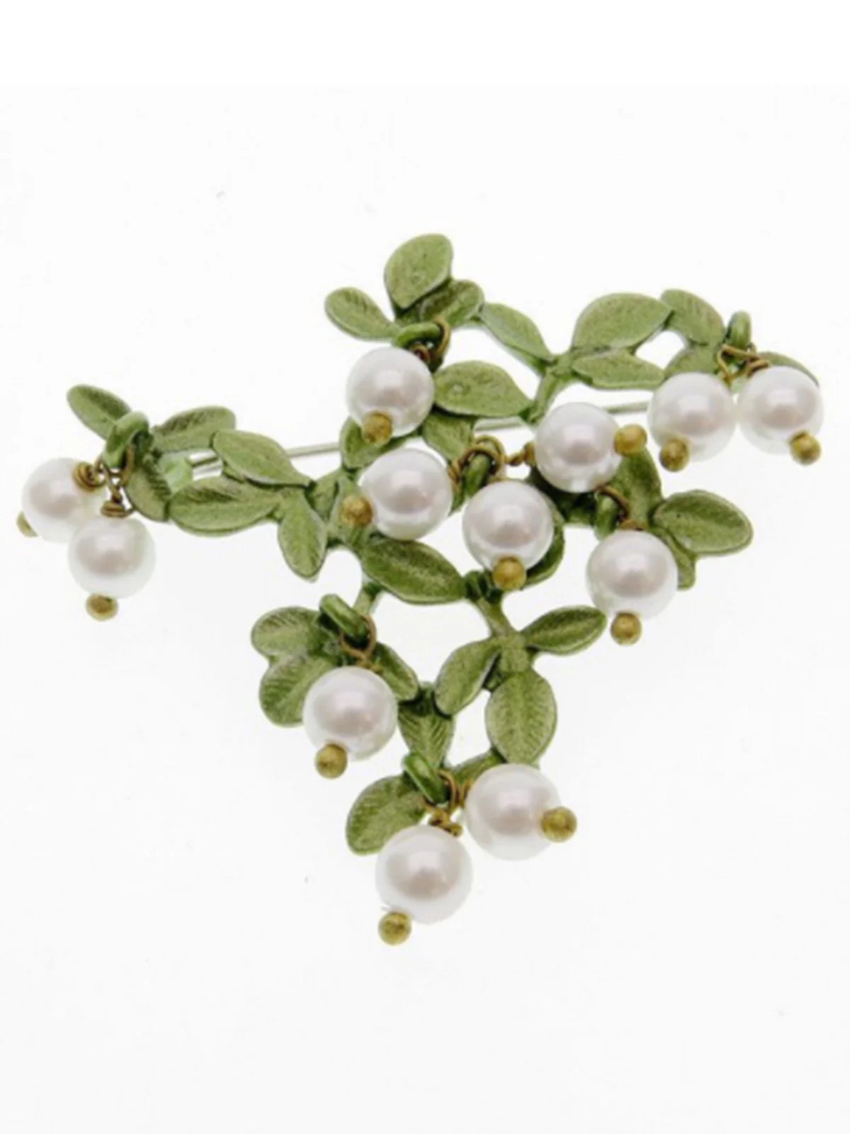 Vintage Handmade Cranberry Pearl Brooch - Image 2