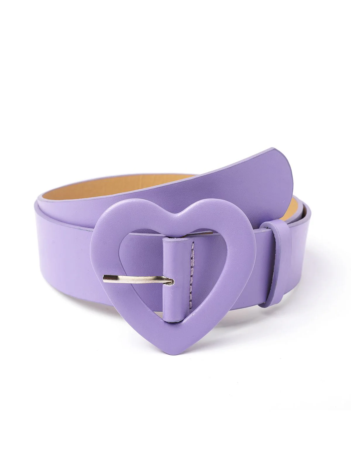 Vintage Heart Buckle Leather Belt - Image 2