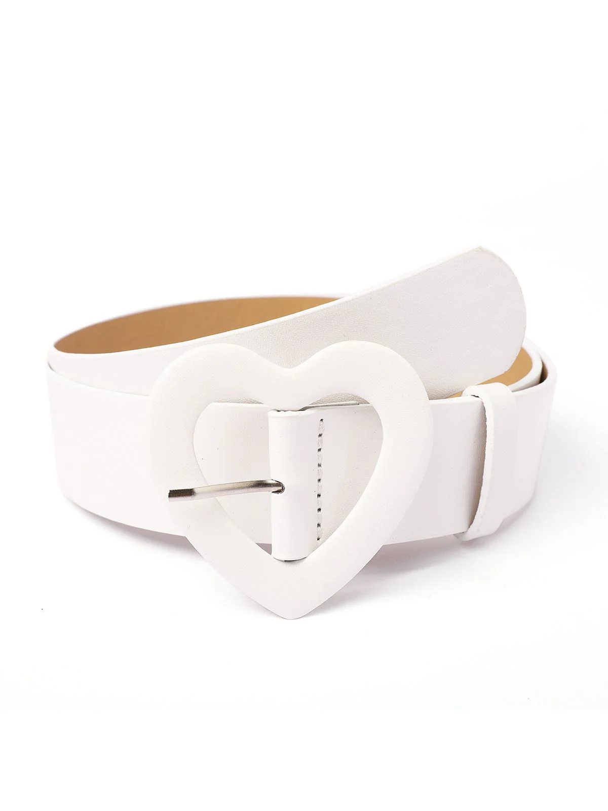 Vintage Heart Buckle Leather Belt - Image 5