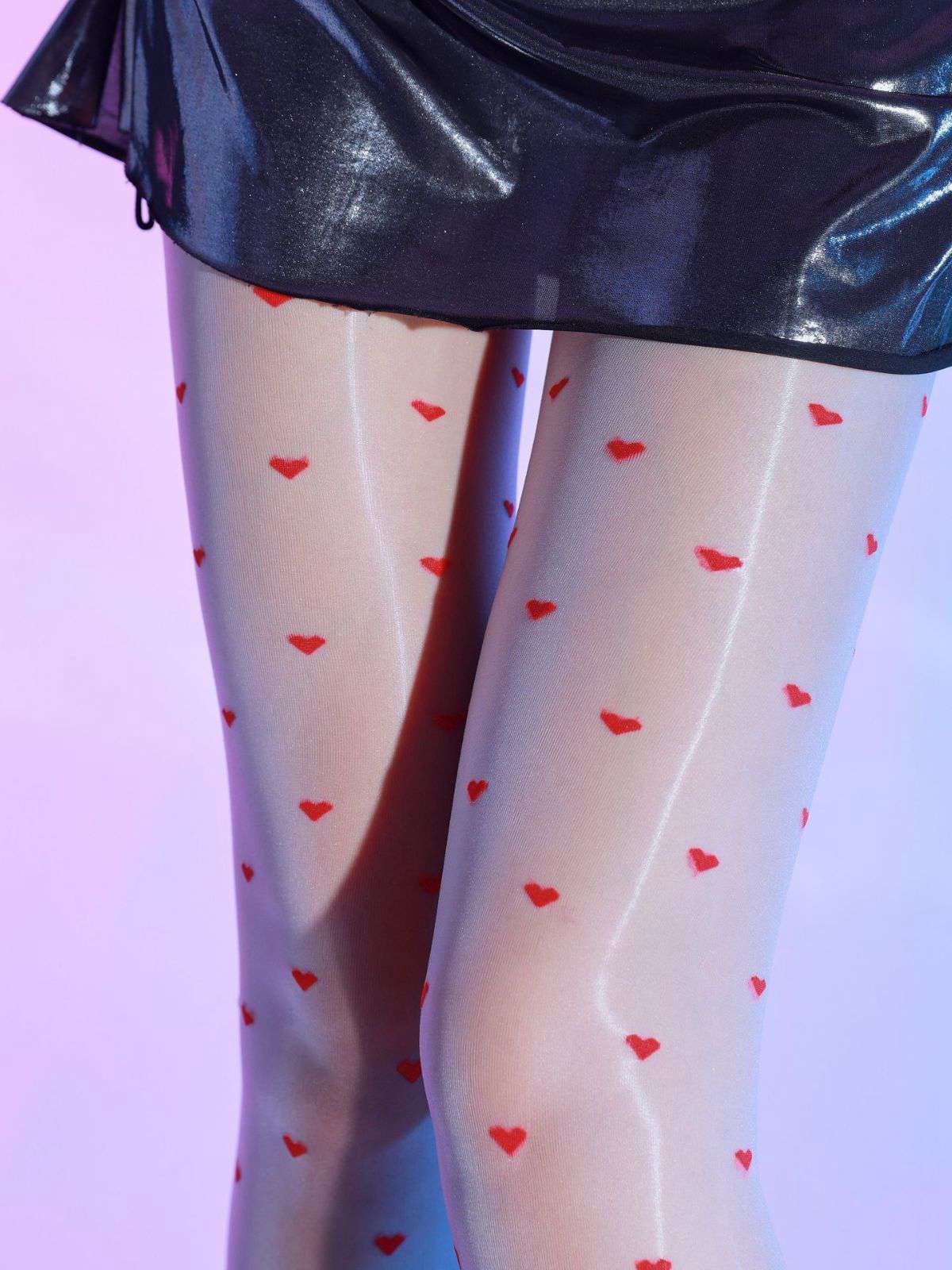 Vintage Heart Dots High-Waisted Pantyhose - Image 14