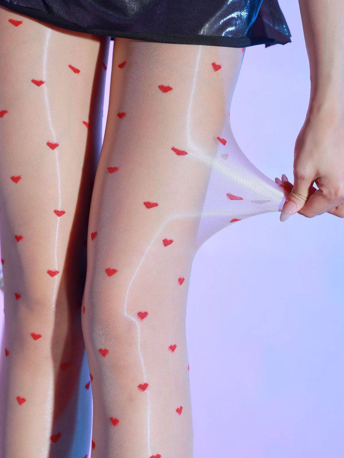 Vintage Heart Dots High-Waisted Pantyhose - Image 16