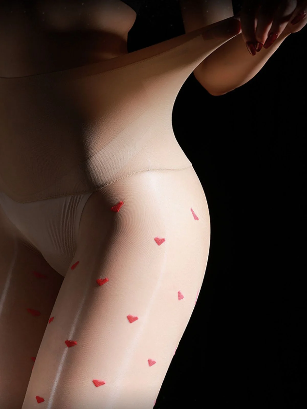 Vintage Heart Dots High-Waisted Pantyhose - Image 25