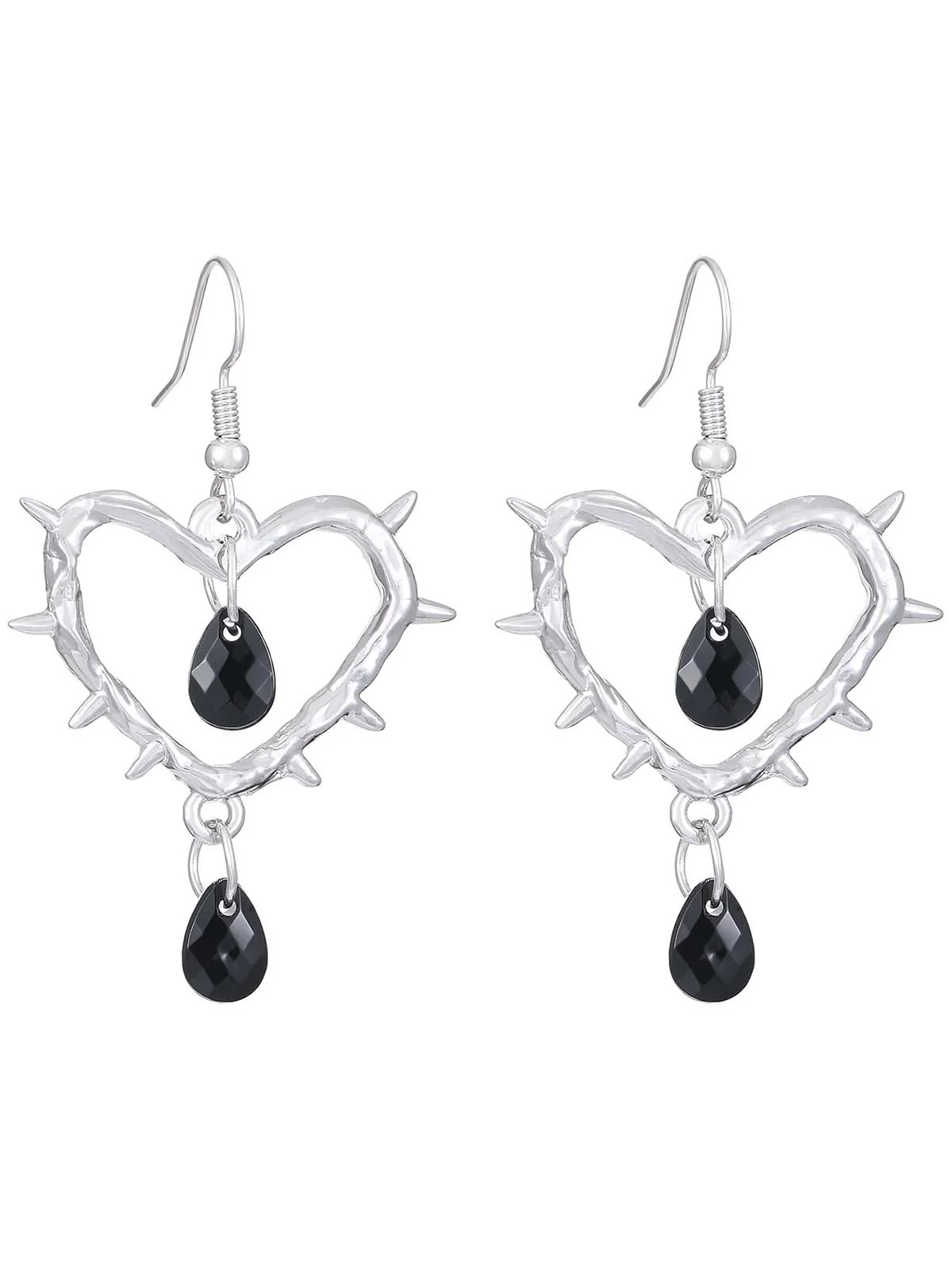 Vintage Heart-Shaped Thorn Earrings - Image 3