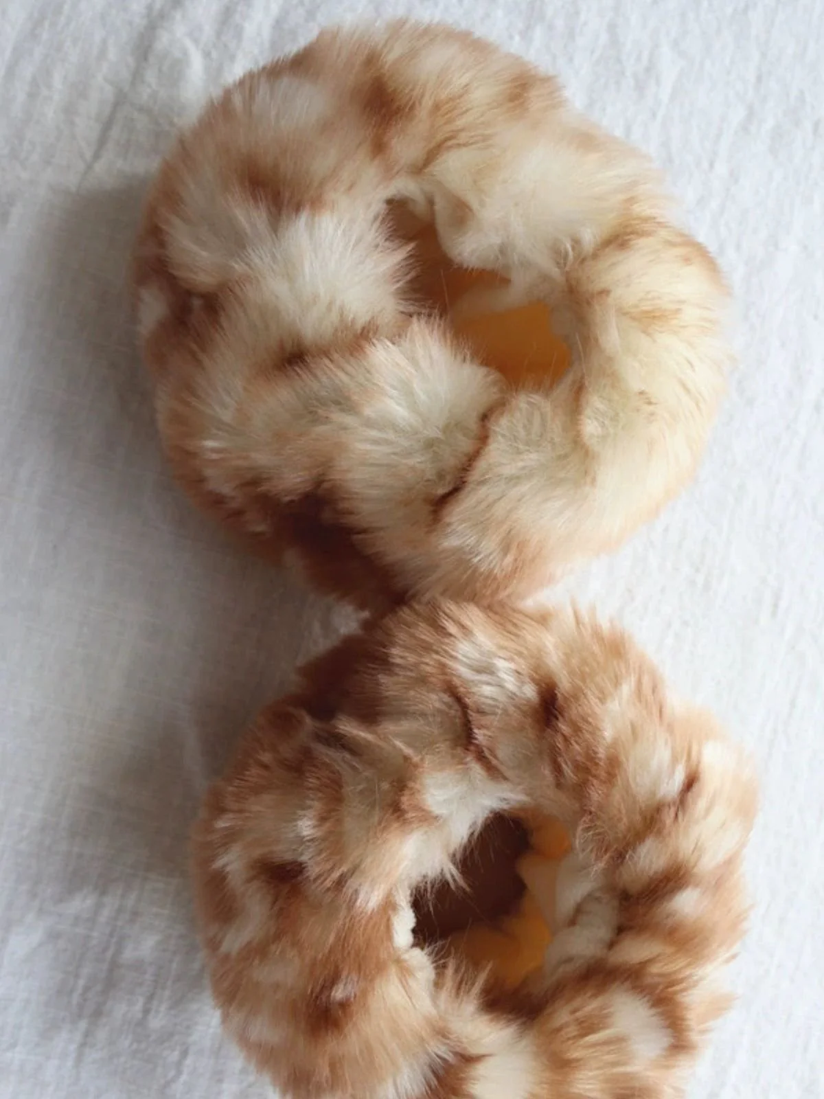 Vintage Khaki Deer Style Faux Fur Cuffs - Image 2