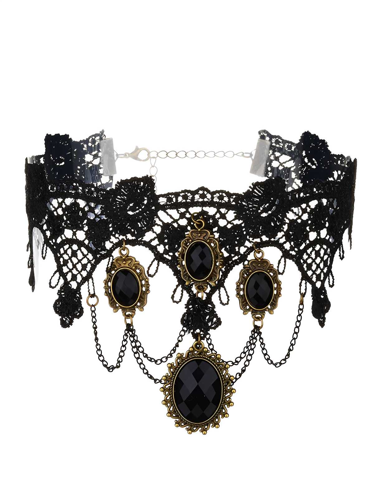 Vintage Lace Crystal Gothic Jewelry Set - Image 5