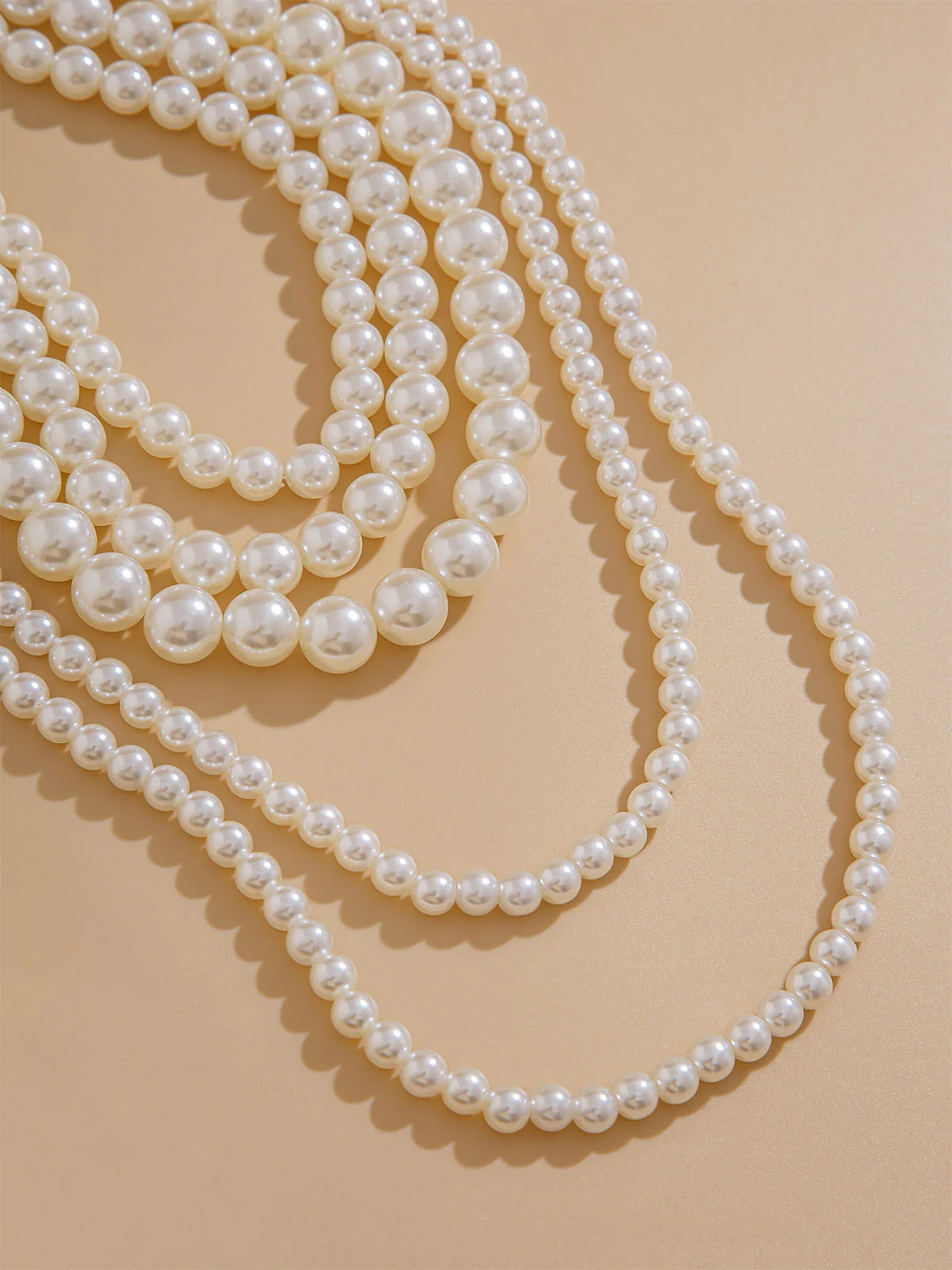 Vintage Layered Pearl Statement Necklace - Image 3