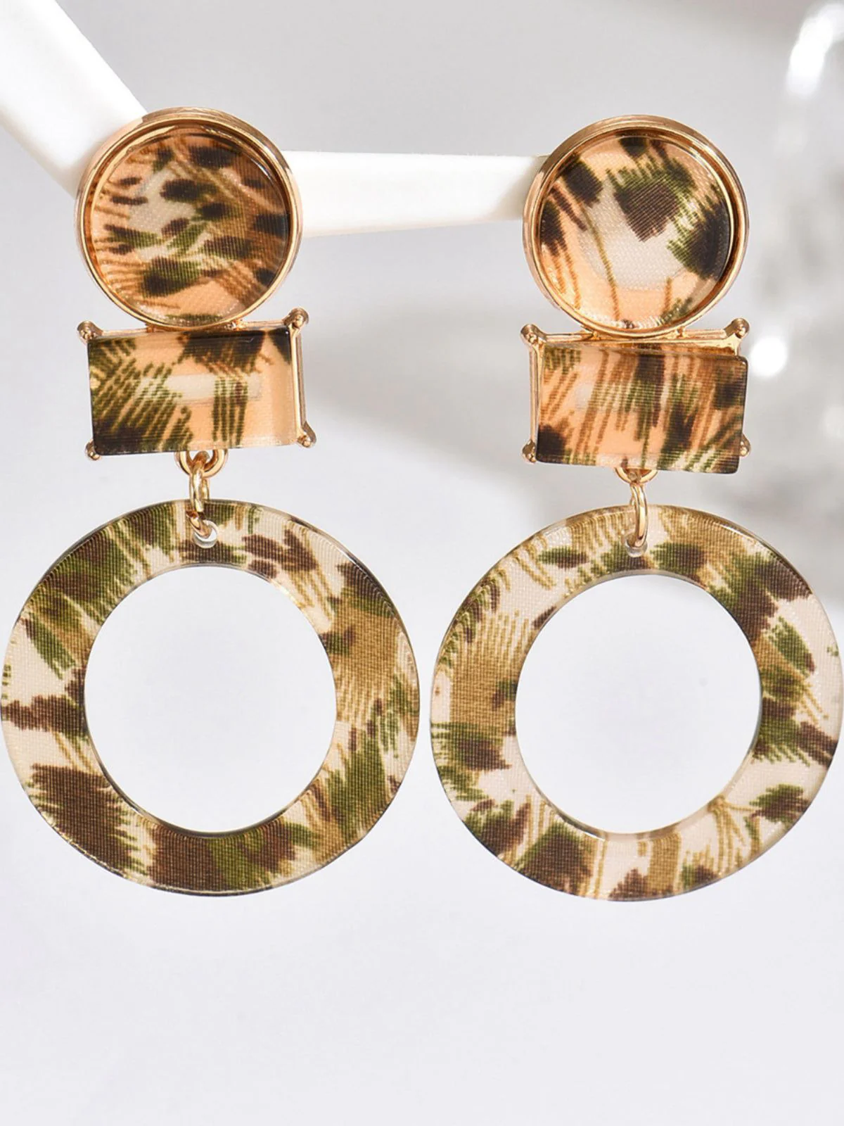 Vintage Leopard Print Drop Earrings - Image 5