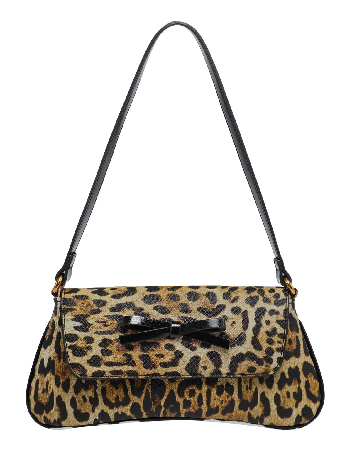 Vintage Leopard Print Single Shoulder Underarm Baguette Bag - Image 5