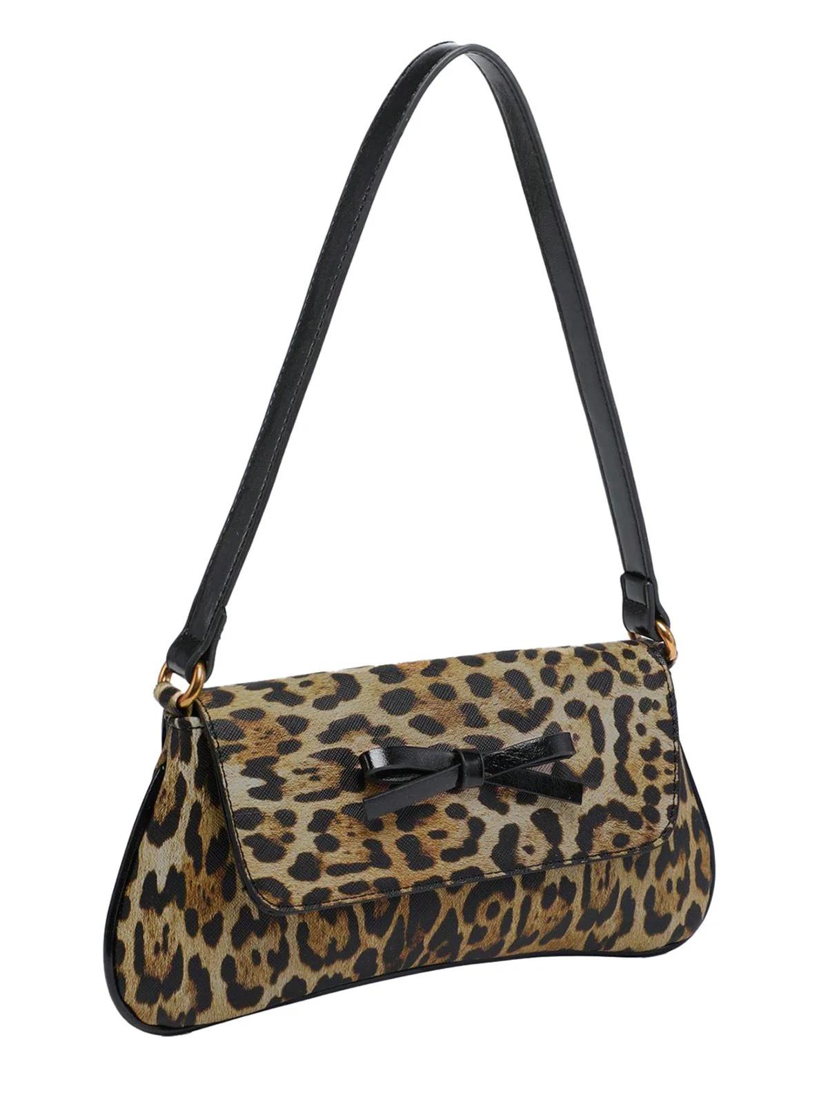 Vintage Leopard Print Single Shoulder Underarm Baguette Bag - Image 8