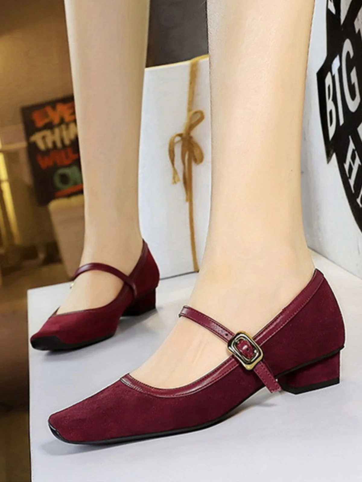 Vintage Leopard Square-Toe Mary Jane Heels - Image 6