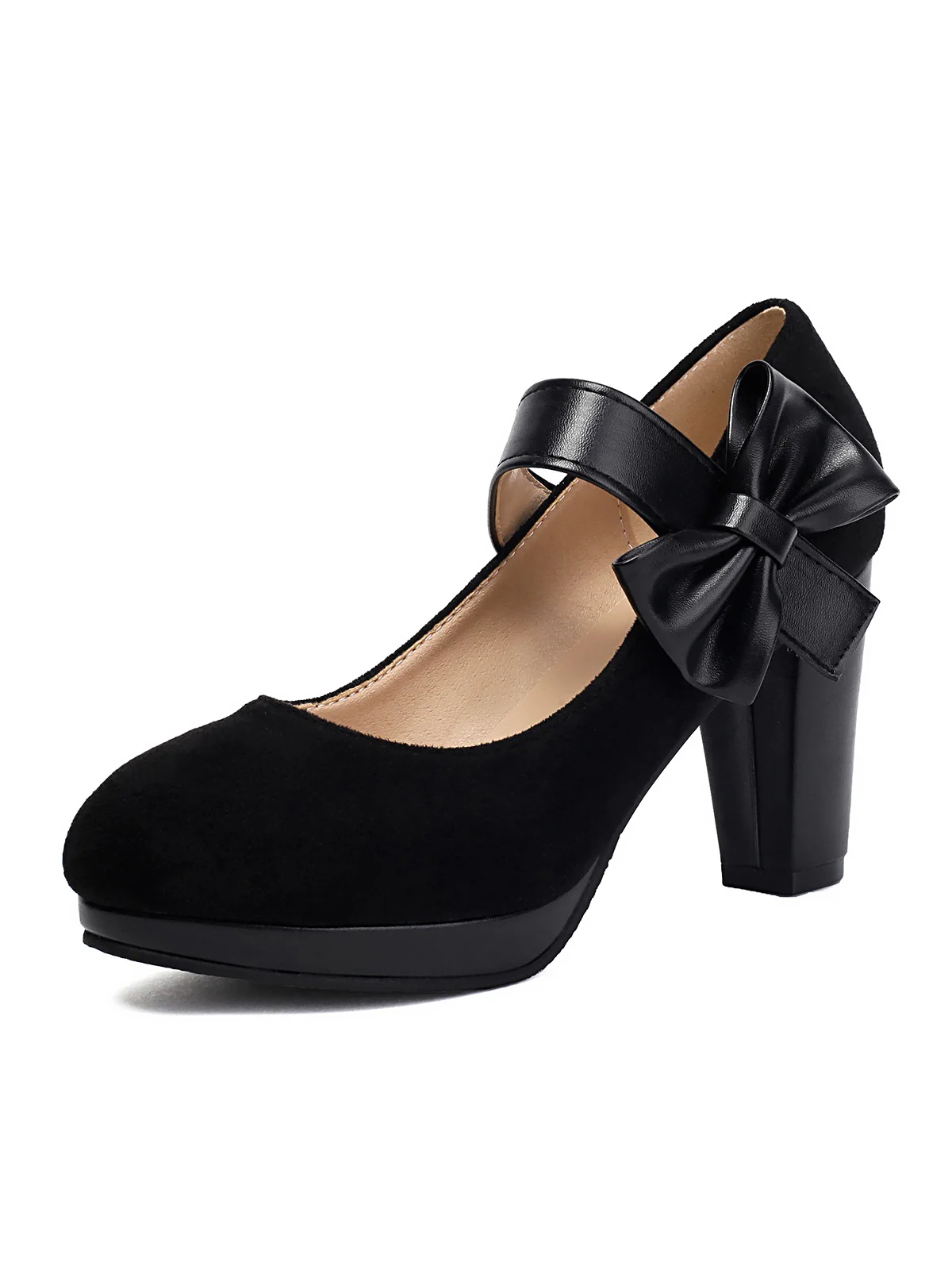 Vintage Mary Jane Bow Chunky Heel Shoes - Image 2