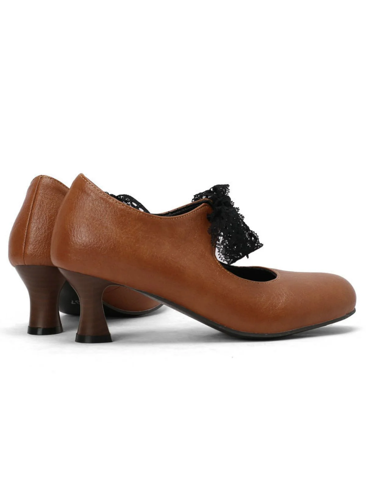Vintage Mary Jane Lace Bow Heels - Image 12