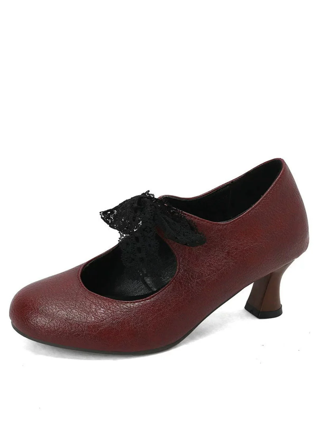 Vintage Mary Jane Lace Bow Heels - Image 13