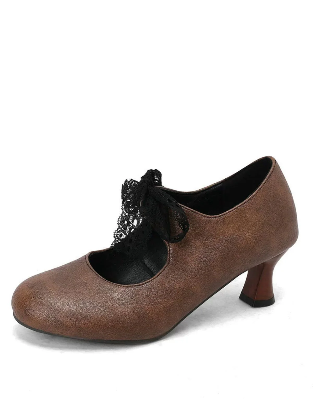 Vintage Mary Jane Lace Bow Heels - Image 7