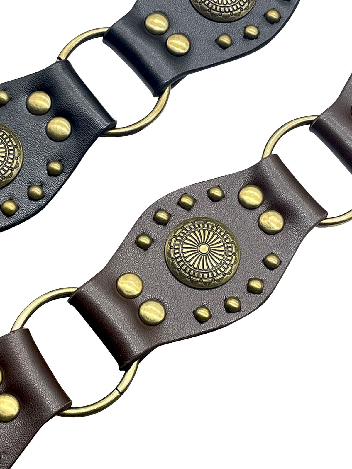 Vintage Metal Buckle Lace-Up Leather Belt - Image 5