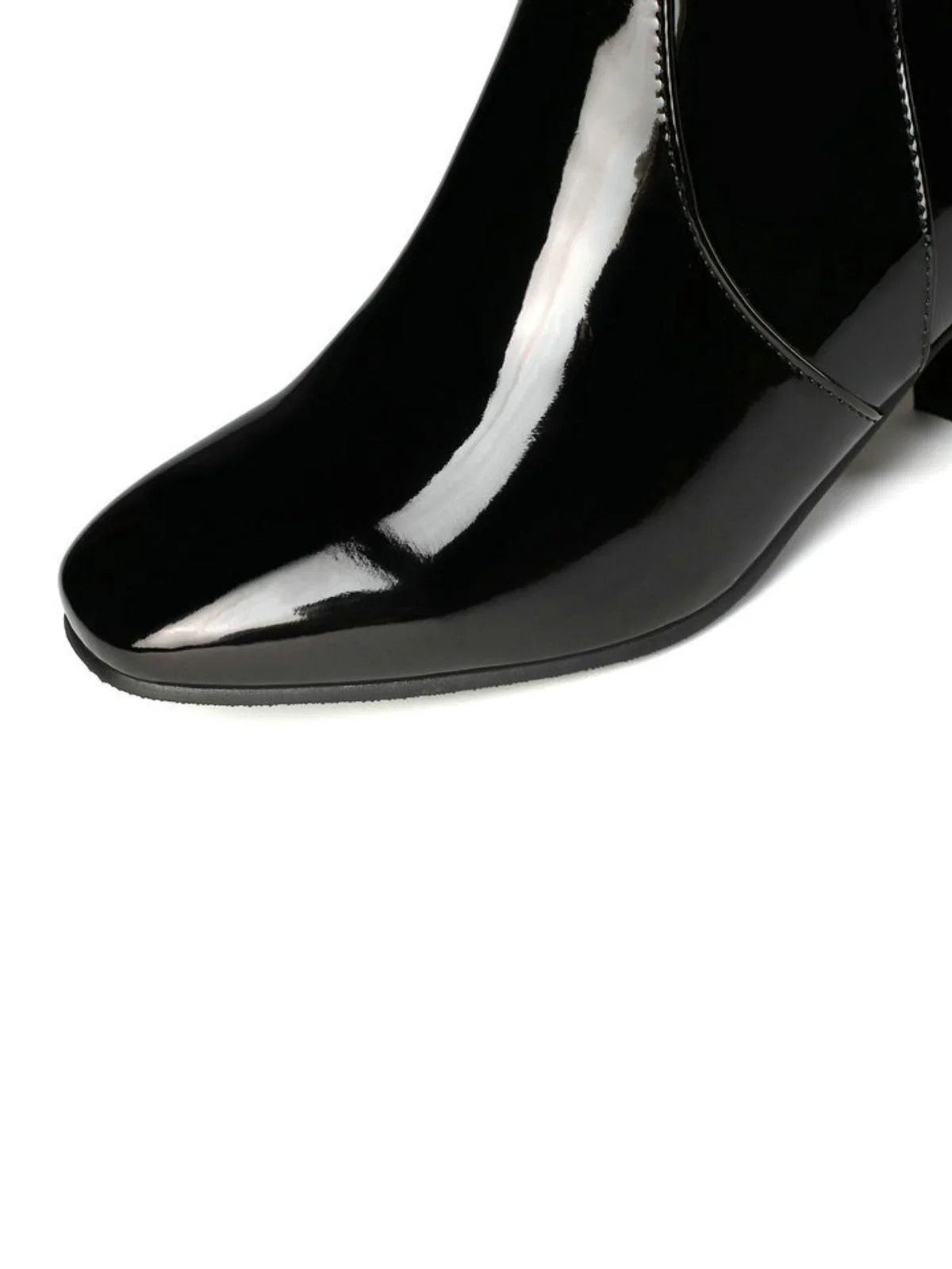 Vintage Patent Leather Block Heel Knee-High Boots - Image 8