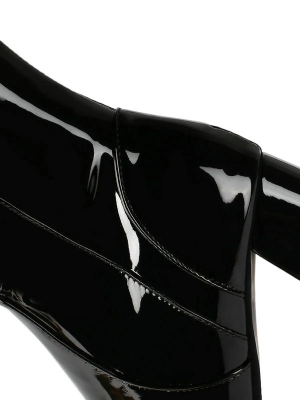 Vintage Patent Leather Block Heel Knee-High Boots - Image 9