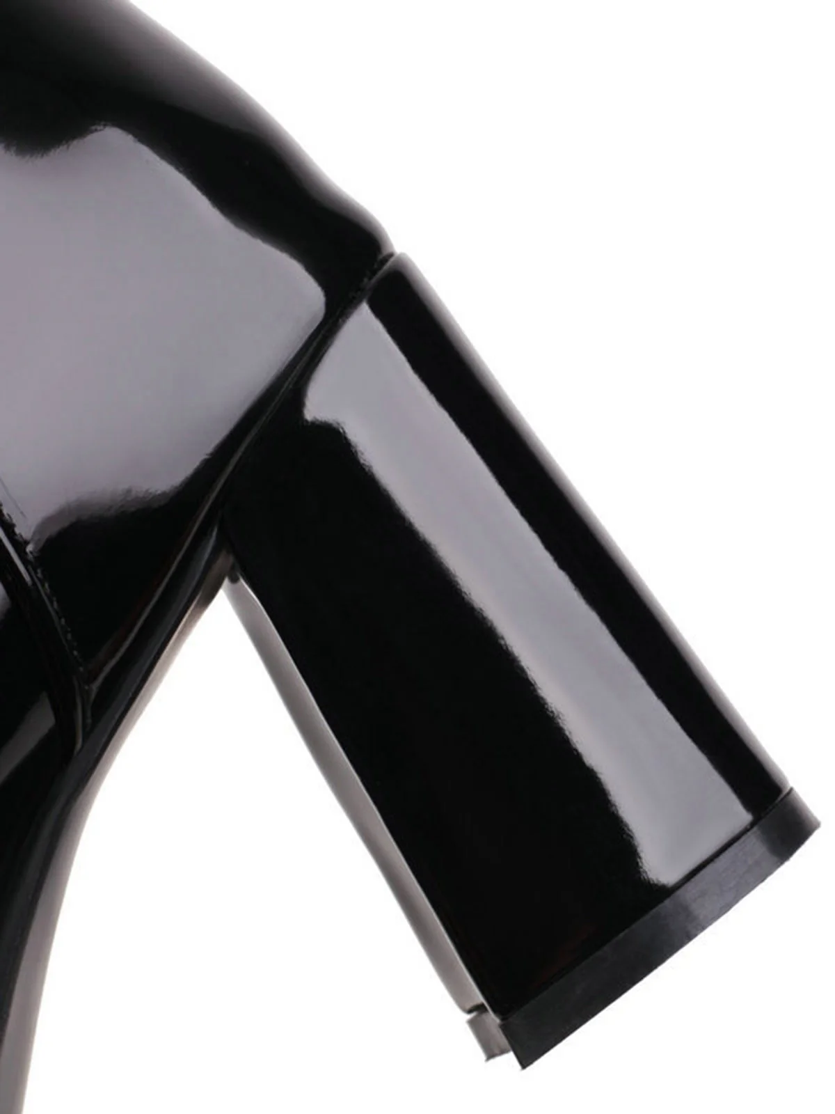 Vintage Patent Leather Lace-Up High Heel Boots - Image 5